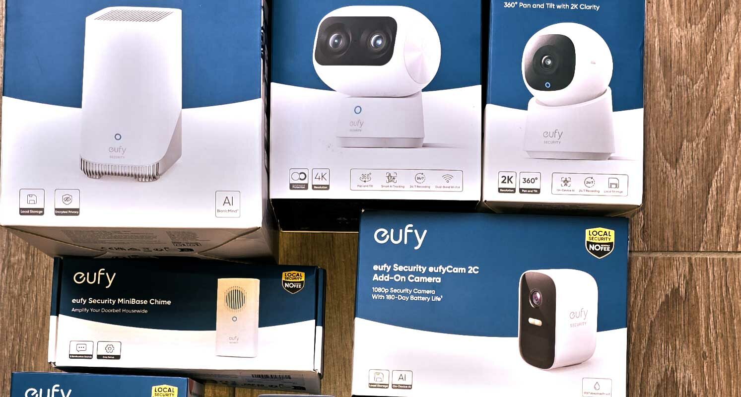 les différents éléments de l'installation Eufy Security